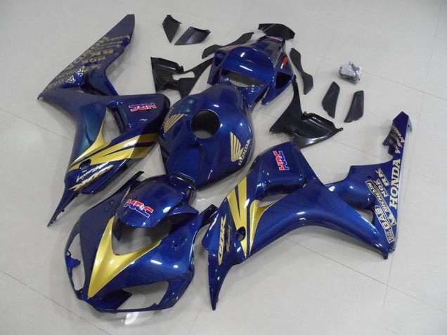 Carénage Honda CBR 1000 RR 2006-2007 - Bleu Foncé avec Or Bande Bon Marché